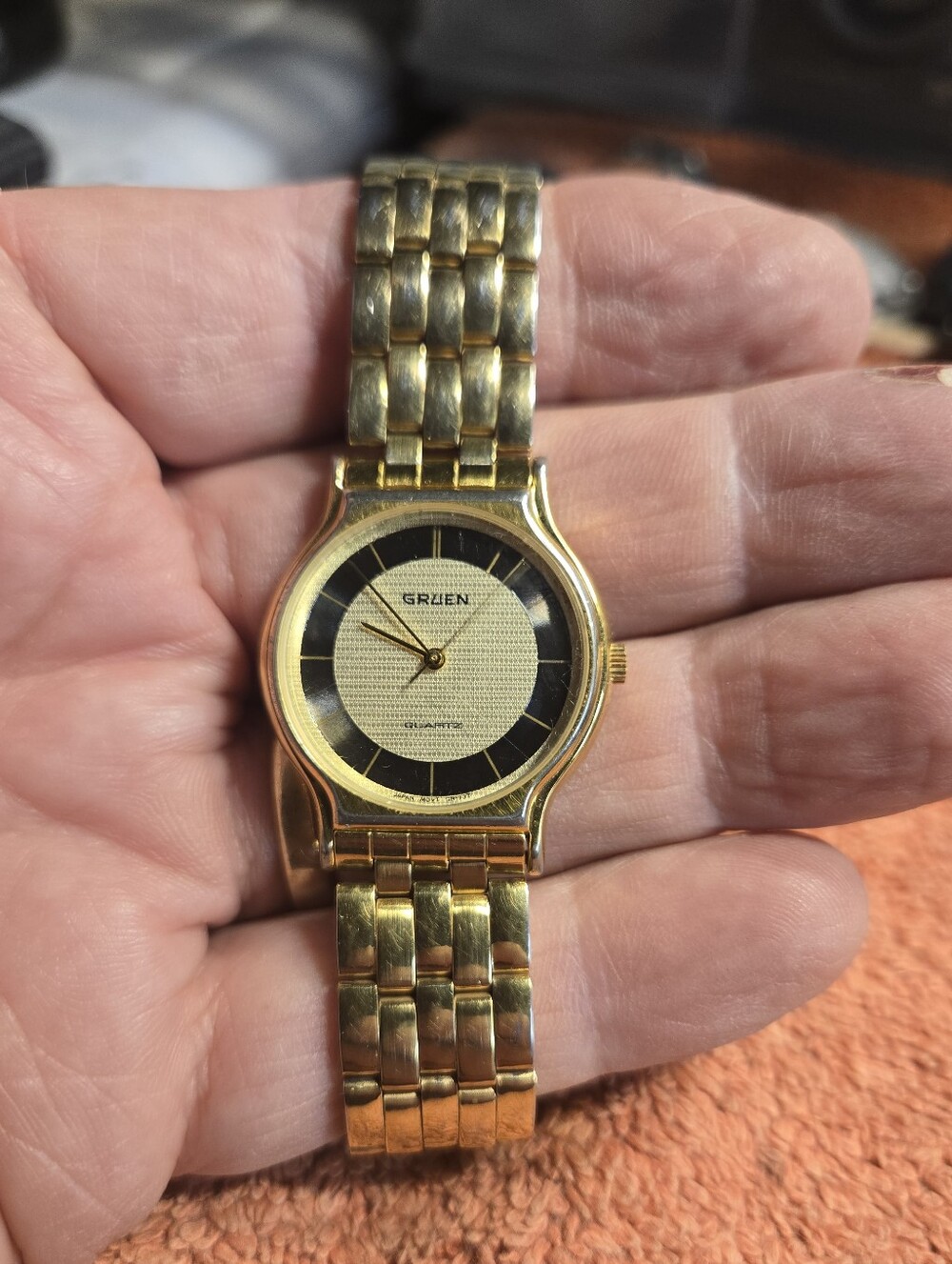 Gruen Gold-Toned Quartz Watch, new battery